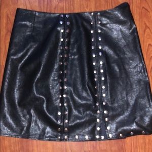 Black skirt with metal chaps